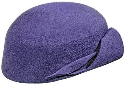 Burmenta Frecher Pillbox-Stil Damenhut aus feinstem Haarfilz (M, purpurviolett)