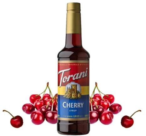 Torani Cherry Syrup (750ml) - Premium Soda & Coffee Syrups for Cocktails, Mocktails, Iced Tea & Drinks Made with Pure Cane Sugar, Vegetarian-Friendly