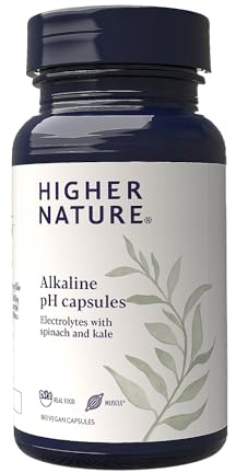 Higher Nature - Alkaline pH Capsules - Alka Clear - Natural Alkalinity - Electrolytes - Gently Readjusts Body's Ph Balance - Vegetarian & Vegan - 180 Capsules