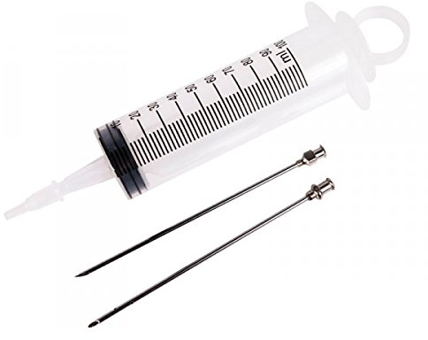 MARINIERSPRITZE 100ml im Set Spritze + 2 Nadeln - Fleischspritze Spülspritze Kleisterspritze Marinierspritze Bratenspritze Pökelspritze Futterspritze