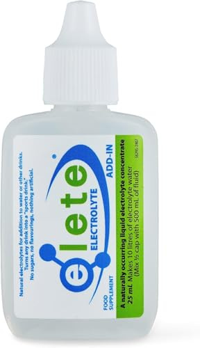 elete Concentré d'Électrolytes – Hydratation Sport Sans Sucre – 4 Électrolytes Ioniques + 72 Oligo-Éléments – Certifié Informed Sport – Bouteille de Poche 25 ml – Fait 10 L