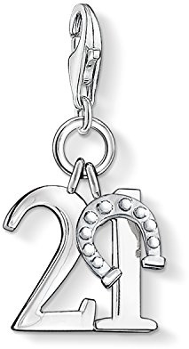 THOMAS SABO Charm Club Original Birthday Number Charm with Lobster Clasp 925 Sterling Silver Jewellery Compatible with Bracelets & Necklaces