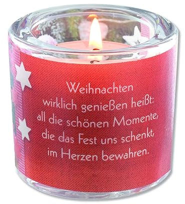Weihnachten genießen: LichtMoment | Stimmungsvolle Tischdeko für Advent & Weihnachten im Set mit Geschenkverpackung - hochwertiges Dekoglas für Winterabende