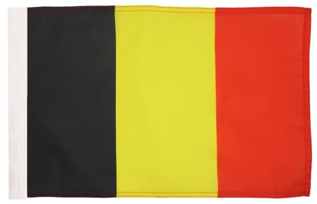 AZ FLAG Drapeau Belgique 45x30 cm Drapeau Belge Polyester 100D Fourreau | Usage intérieur et extérieur Drapeau décoratif België coutures doubles et bords renforcés avec fourreau pour mât