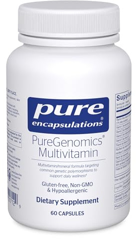 Pure Encapsulations PureGenomics Multivitamin - Supplement to Support Nutrient Requirements of Common Genetic Variations - with Vitamin A,B,C,D,E, K & Minerals - 60 Capsules