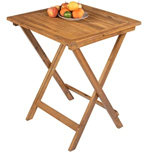 SAM Gartentisch Blossom, 60x60 cm, Balkontisch aus Akazienholz, klappbar, Holztisch massiv, Natur