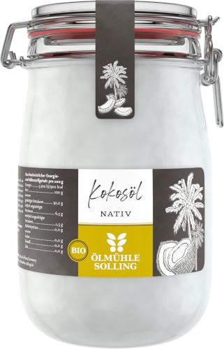 Ölmühle Solling Bio Kokosöl nativ im Bügel-Glas 1000ml