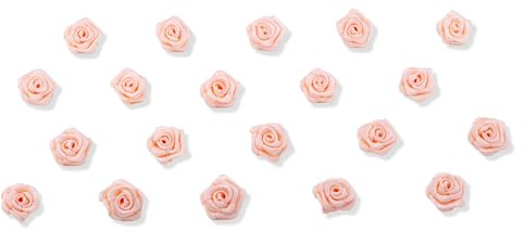 Creativery Satinrosen 15mm 20 Stück - Farbauswahl in 10/15/20/30/60mm - farbecht & waschbar - Kleine Stoffrosen zum Aufnähen - Satin Röschen zum Basteln Nähen Kleben Dekorieren - Apricot