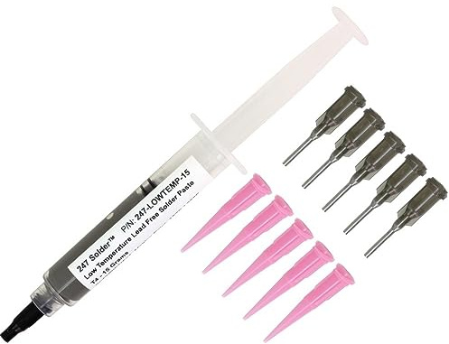 247 Solder 247-LOWTEMP-15 No Clean Lead Free Low Temperature Solder Paste 15 Grams Sn42/Bi57/Ag1 T4 87% Metal