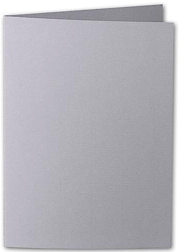 ARTOZ 50x DIN A5 Faltkarten - Graphit (Grau) gerippt 148 x 210 mm Klappkarten hochdoppelt - Blanko Doppelkarte mit 220 g/m² edle Egoutteur-Rippung