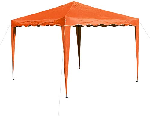 DEMA Pavillon 3x3 m Gartenpavillon, Faltpavillon, Partyzelt orange, robust, wetterfest, langlebig für Garten, Terrasse, Balkon, Party, Outdoor, Überdachung, Feier, Heimwerker
