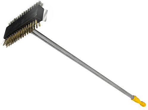 Lilly Codroipo Spazzola Doppia Inox-Ottone H. 110 Cm. con Raschietto Alluminio