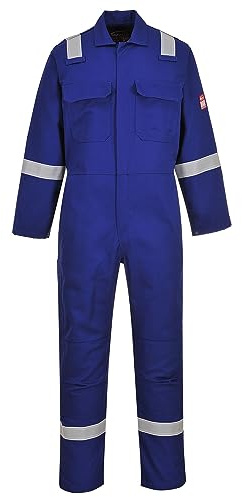 Portwest BIZ5 Herren Flammenresistenter Reflektierender Overall Bizweld Iona FR Königsblau, L