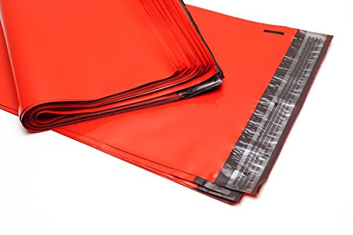 100 Folienmailer® Versandbeutel Rot 250 x 350 mm + 50 mm Klappe: Plastik Versandtaschen bunt in verschiedenen Formaten