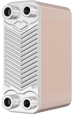 Wiltec Échangeur de chaleur thermique avec 50 plaques – 191 x 73 x 1310 mm – max. 90 kW – 0,9 l par passe – en Acier inoxydable – pour Eau Solaire