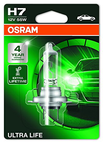 OSRAM H7 Glühlampe Fernscheinwerfer 55W 3200K Fernlicht Halogen Birne 64210ULT-01B