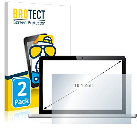 BROTECT 10.1 Entspiegelungs-Schutzfolie für Notebooks mit 10,1 Zoll (25.7 cm) [223 mm x 126 mm, 16:9] (2 Stück) Matt, Anti-Fingerprint