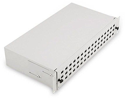 DIGITUS LWL Spleißbox - 2HE 19-Zoll - Ausziehbar - Unbestückt - Ohne Frontblende - Ohne Spleiß-Kassette - Rack-Einbau