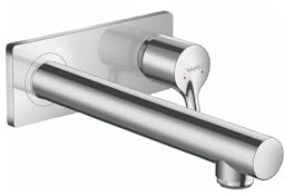 hansgrohe Talis S Modern Premium Easy Clean 1 2-Hole Wall Mounted Bathroom Faucet in Chrome, 72111001