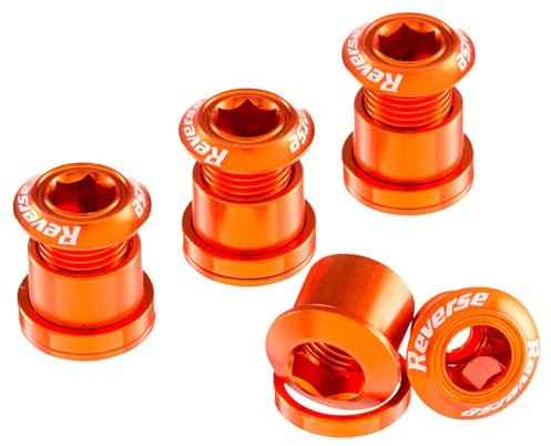 Reverse, Vite per corona + dado in alluminio, MTB, 4 pezzi, 9 g, Orange