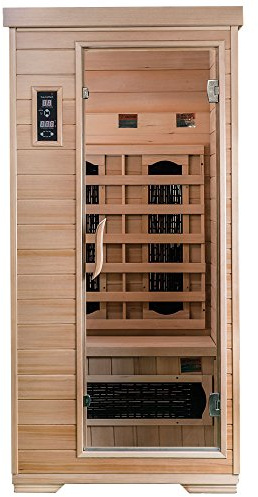 SaunaMed 1 Person Hemlock FAR Infrared Home Indoor Sauna Cabin EMR Neutral™