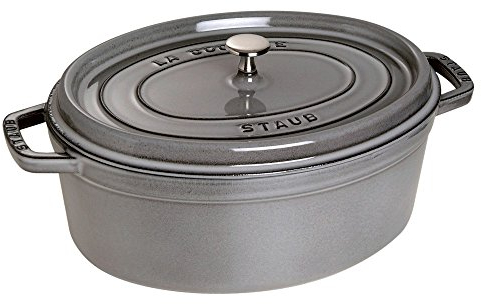 STAUB 1103325 Cocotte Ovale 1 Quart Gris Graphite.
