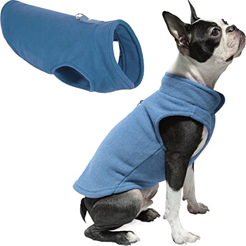 Gooby Every Day Hundeweste für kleine Hunde, Fleece, für kaltes Wetter, Größe S, Blau