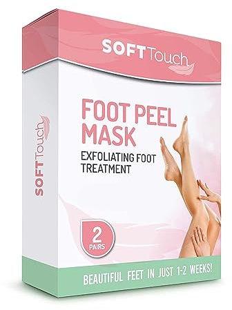 Dermora Soft Touch Foot Peel Mask - Pack of 2 Feet Peeling Masks for Dry, Cracked Heels & Calluses - Exfoliating Foot Mask Peel for Baby Soft Skin (Original)