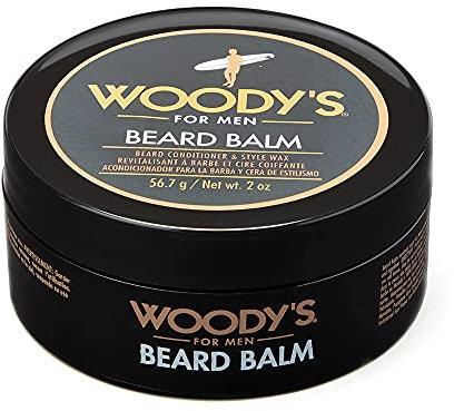 Woody's 2-in-1 Beard Balm for Men, Beard Conditioner and Style Wax, with Blend of Coconut Oil, Panthenol, and Natural Beeswax 2-Ounce, 1-pack