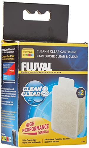 Fluval Clean & Clear Filterpatrone, mit Hochleistungsharz für gesünderes Wasser für Fluval Innenfilter U1, U2, U3 und U4, 2er Pack