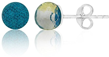 Goujons Chic-Net verre transparent bleu translucide 5 mm Ø facettes mousseux argent sterling 925