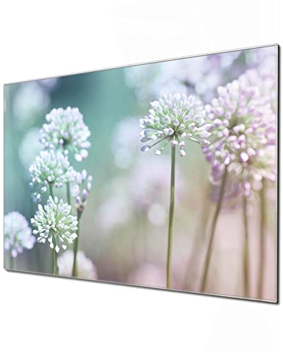 banjado Glas Magnettafel (60 x 40cm) - Magnetwand Glas - Magnetpinnwand als Memoboard - Pinnwand Magnettafel Küche, Büro, Kinderzimmer - Lauchblüte