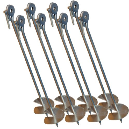 Loggyland Bodenanker eindrehbar für Schaukel etc. 58 cm verzinkt (8er-Set)