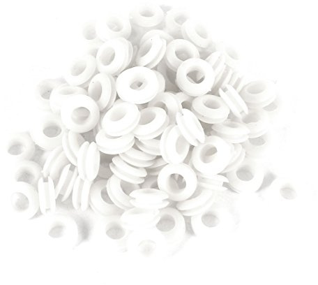 uxcell 100pcs 8mm x 15mm White Rubber Wiring Grommets Ring Cable Protector