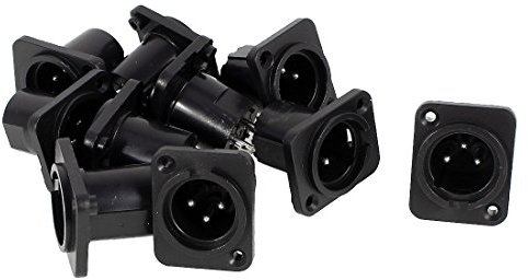 sourcing map 10 Stücke XLR Männlich Stecker gerade Terminal Panel Mounted Connector Anschlussstecker