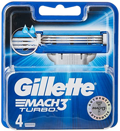 Gillette Mach3 Turbo Herren Rasierklingen, 4 Klingen