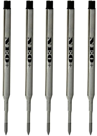 UK Seller! Sets of Pen Refills Compatible with Sheaffer K Ballpoint Pens. Medium Point Ballpoint Soft Roll Refill for (5 Black Ink Refills)