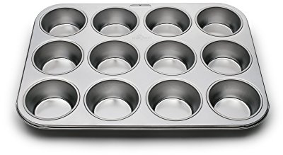 Fox Run Muffin and Cupcake Pan, 12 Standard Cup Stainless Steel Muffin Pan