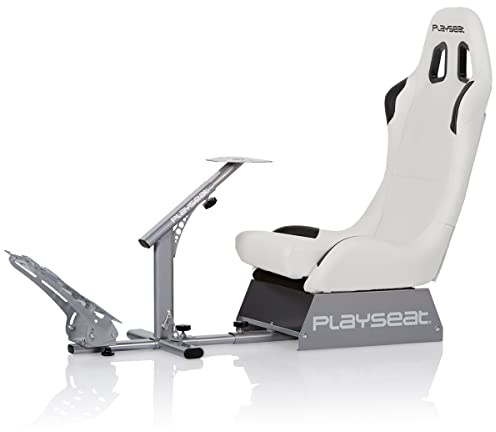 Playseat Evolution Sim Racing Cockpit | Komfortabler Gaming Rennsitz für PC & Konsole | Unterstützt Direct Drive | Mit allen gängigen Lenkrädern und Pedalen kompatibel | Weiss edition