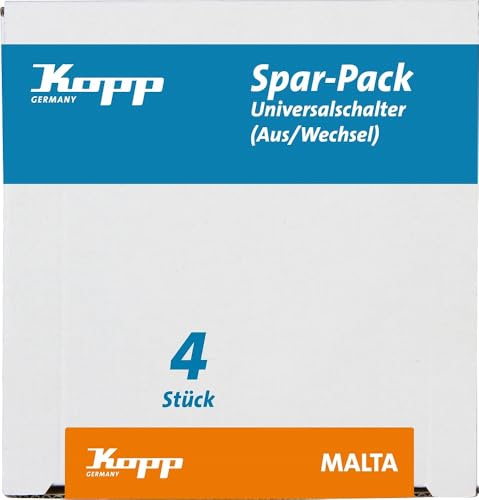 Kopp Spar-Pack: 4 Universalschalter (Aus- und Wechsel), Silber-anthrazit,622615059