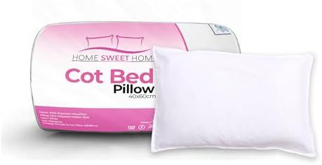 Home Sweet Home UK Toddler Cot Bed Pillow - 100% Microfiber Anti Allergy Junior Baby Toddler Cotbed Pillow(40x60cm) - Machine Washable, Lightweight, Breathable & Ultra Comfy Pillow