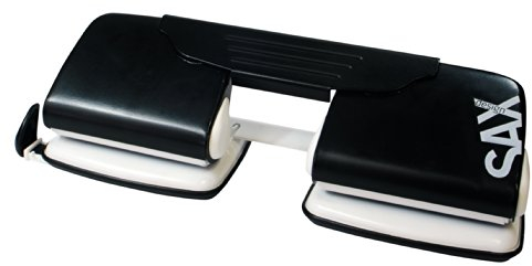 SAX Doppelocher in Schwarz – Moderner 4-Loch Locher, Kapazität bis zu 20 Blatt, Kompakte Auffangschale, Anwenderfreundlich, 10 Jahre Garantie, Stilvolles Design