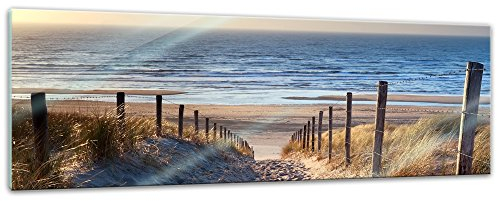 Bilderdepot24 Glasbild - Schöner Weg zum Strand III - 120x40 cm - Deko Glas - Wandbild aus Glas - Bild auf Glas - moderne Glasbilder - Glasfoto - Echtglas
