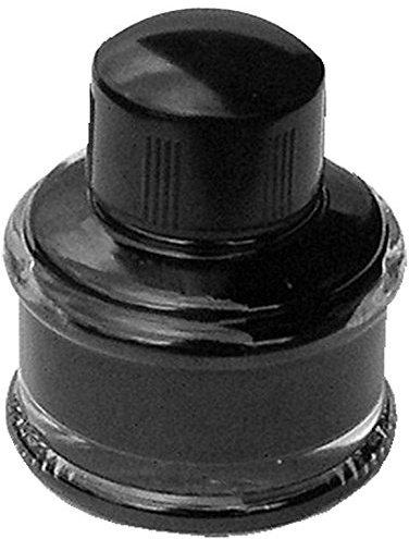 Tintenglas ROMA 35 ml rund mit Deckel aus Bakelit, mit Tinte kohlenschwarz