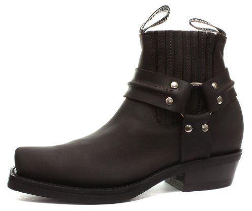 GRINDERS New Renegade Low män brunt läder biker stövlar motorcykel förare västerländska stövlar unisex, BRUN, 41 EU