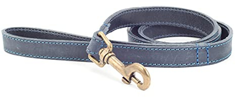 Ancol Timberwolf Hundeleine aus Leder, 1 m, blau
