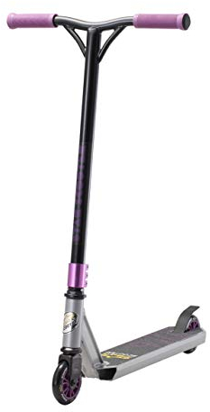 STAR SCOOTER Freestyle Stunt Scooter Roller für Kinder ab 7 Jahre und Erwachsene bis 100kg | 100mm Kickscooter Beginner Einsteiger Alu | Grau & Lila