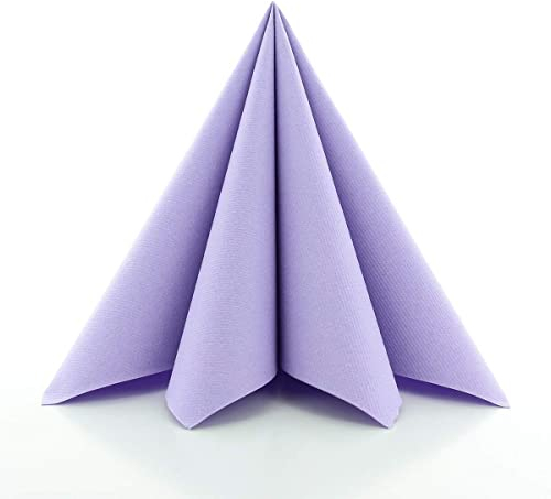 Sovie HORECA Serviette in LILA aus Linclass Airlaid, 40 x 40cm, 1/4 Falz, 50 Stück, hochwertige Einwegservietten für Gastronomie Hotel Catering und elegante Tischdekoration