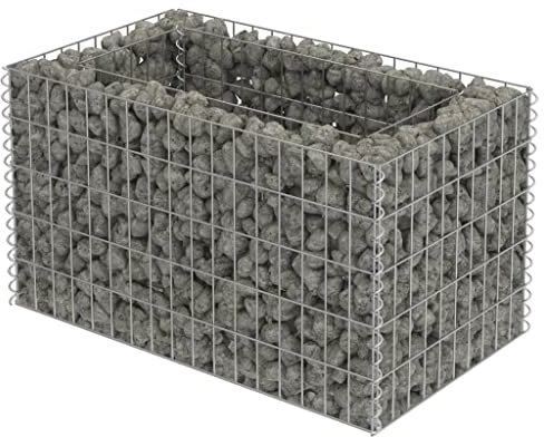 vidaXL Gabion Raised Garden Bed - Galvanized Steel, proof, 90x50x50 cm - Sturdy, Durable & Stylish Border for your Garden