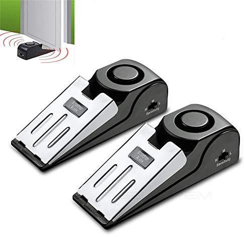 Sistema di allarme di sicurezza wireless e allarme di fermaporta portatile, con allarme di sicurezza da 120 dB, 90 dB, kit di sicurezza personale per casa, viaggi hotel, garage (4)
